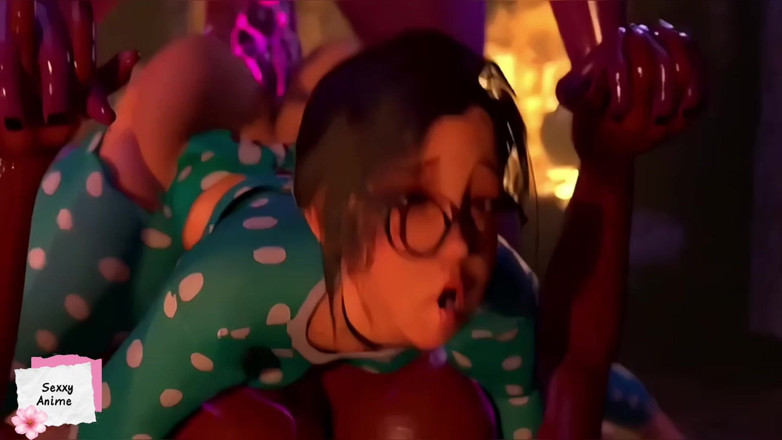 SexxyAnimeTS: Dva transsexuálové provádějí dvojitou penetraci na ženě