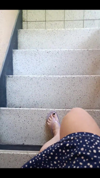 Going Down the Stairs in My Clear Jelly Flipflops