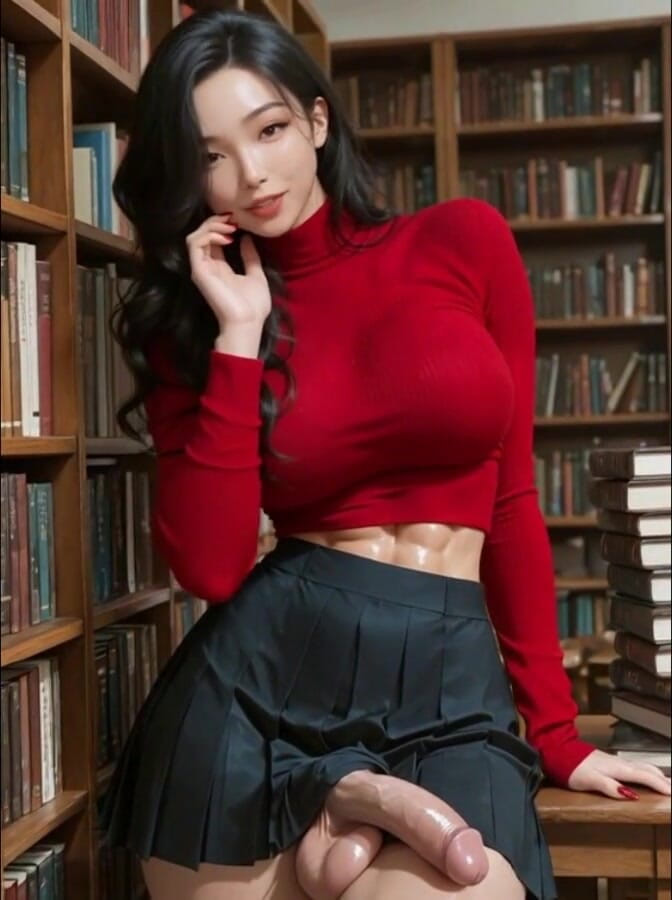 Michele Henri: Futanari à la bibliothèque