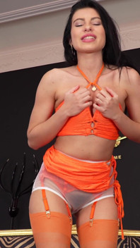 Lilly Bella - चेक कमसिन Glass डिल्डो और स्टॉकिंग्स