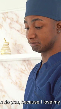 Interracial Sex-horny Blonde Takes Her Doctor's Black Cock Deep Down Her Throat to Fill Her Mouth with Cum!