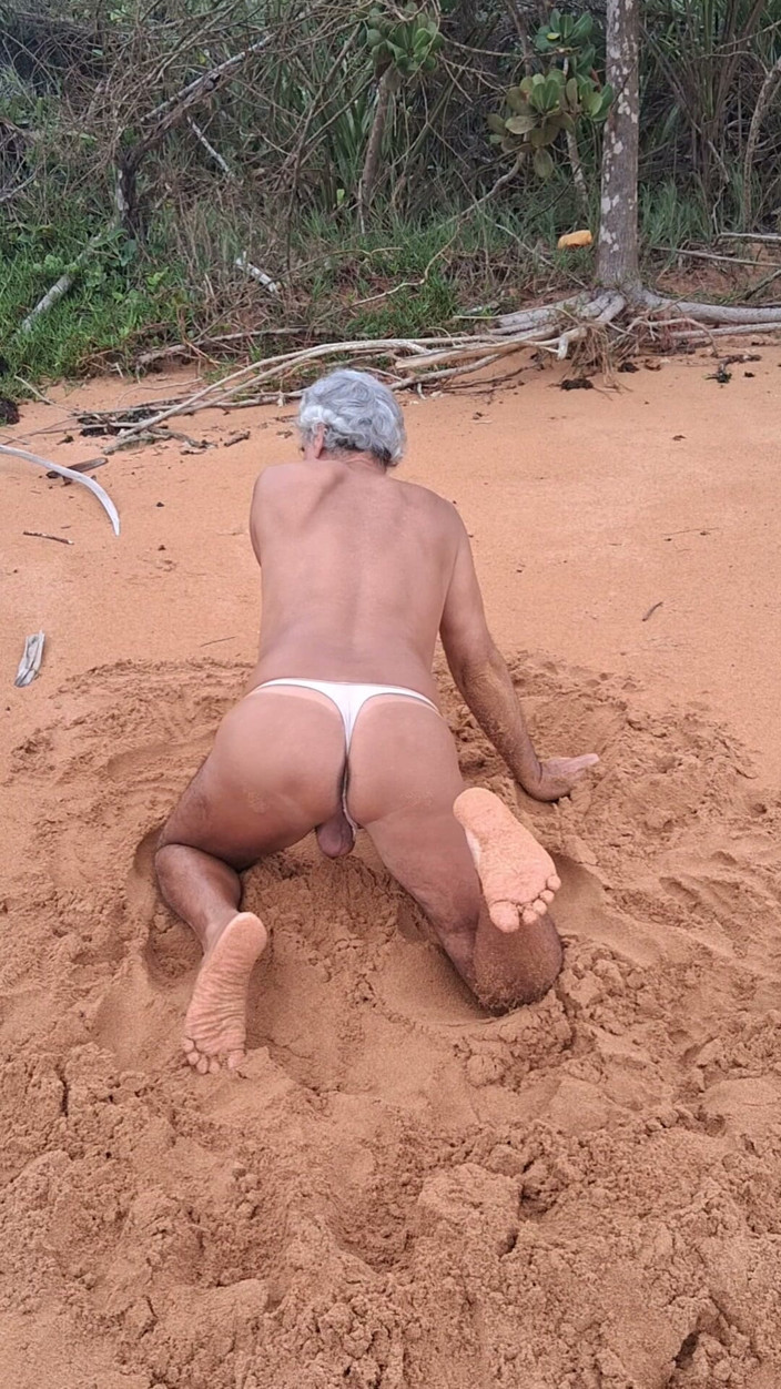 Ladysilvas: Ladysilva Crossdress in Panties on the Beach Showing off Her...