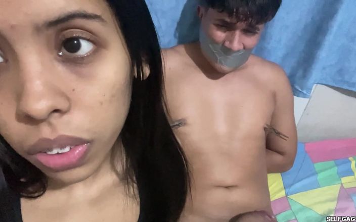 Selfgags femdom bondage: Başka bir kızın erkek arkadaşını kontrol ettim ve dölünü boşalttim! -...