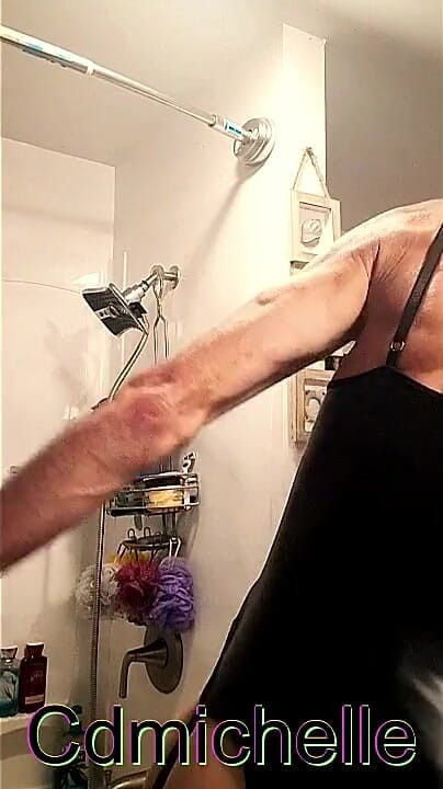 Cdmichelle Trying on Different Outfits Then Starts Riding a Dildo While Jacking off (Crossdressers Cd Michelle wearing sexy lingerie)
