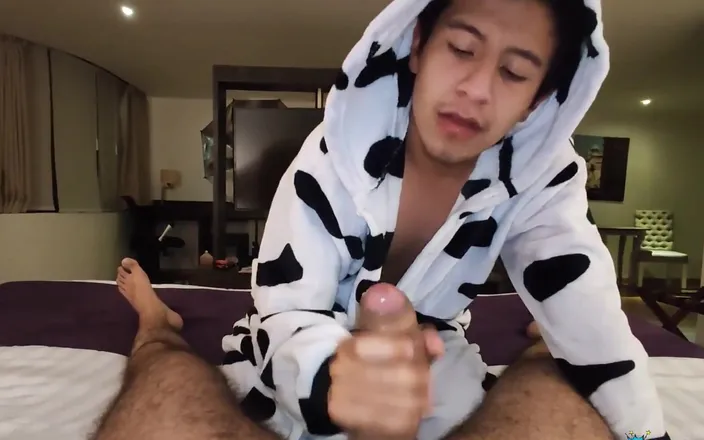 Camilo Brown: In a cow pijama sucking and riding my big uncut...