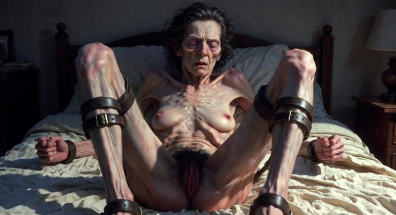 YOUR BEST FANTASY: 85yo Granny Tied up - Big Open Hairy Pussy Begging for...