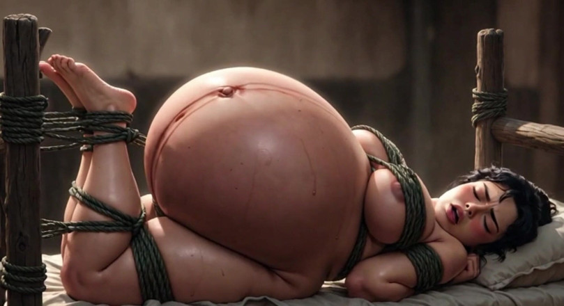 YOUR BEST FANTASY: Poor Pregnant Girl Tied up - Massive Belly &amp; Horny in Bondage