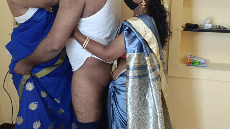 Inba: リビングルームでの主婦とメイドの3P