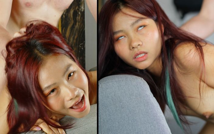 AsianGirlYumi: Minúscula asiática com tesão, fodida com força, segurada e implorando...