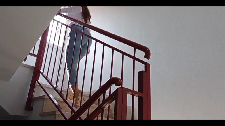 Alfxnow: Teen in Jeans High Heels Blowjob Cum in Mouth Swallow....