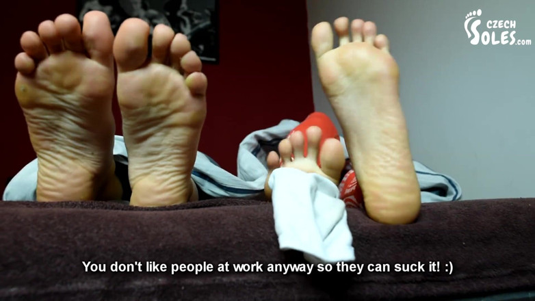 Czech Soles - foot fetish content: Two Girls' Morning Feet in Bed