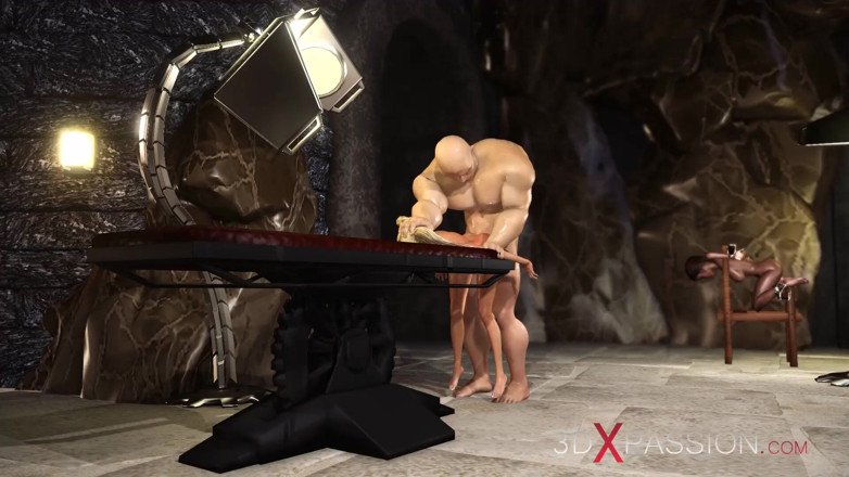 3dxpassion: Hard fuck in the dungeon! Big hercules plays with a...