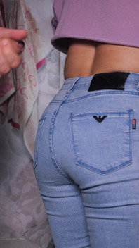 Jerking off and Cumming on My Maid's Denim Ass (free Use)