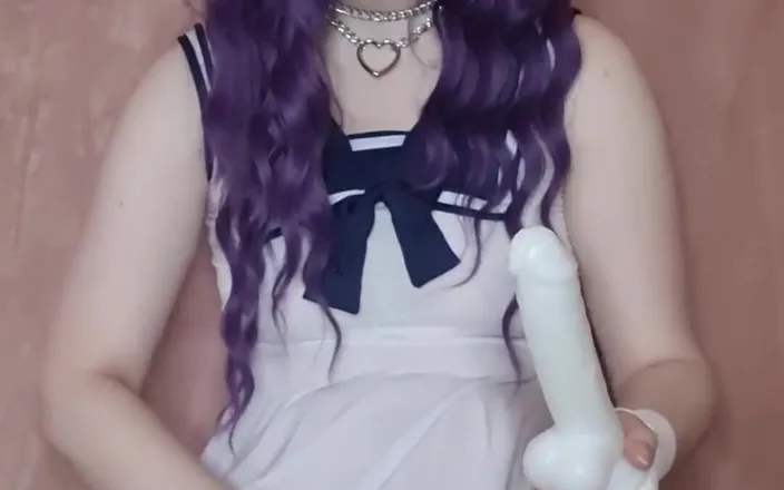 kyu_misa: Kitten Enjoys Playing with Her Pearl Dildo