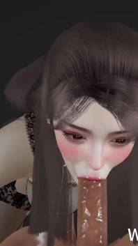 3D Horny Sexy Asian Whore Teasing the Big Cock to Fuck Her Pussy