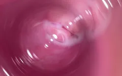 Camera deep inside Mia's teen creamy pussy