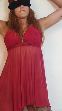 My lovely blindfold striptease