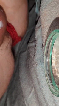Edging Lubed up Cock Leaking S, Then Releasing Big Mighty Huge Load in Glass Bowl, Super Extreme Close-up Cumshot, Sperm