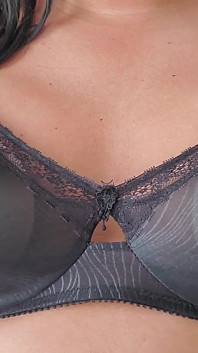 Black Seethrough D Bra and French Knickers