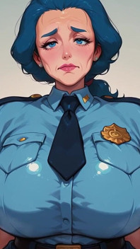 Polisi rambut biru ai fanart