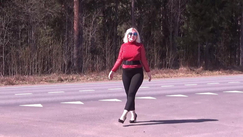 RedRoseRus: Black Transparent Leggings - Teasing on Road