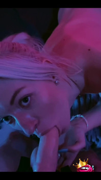 Watching Me Suck a Dildo in the Strap-on