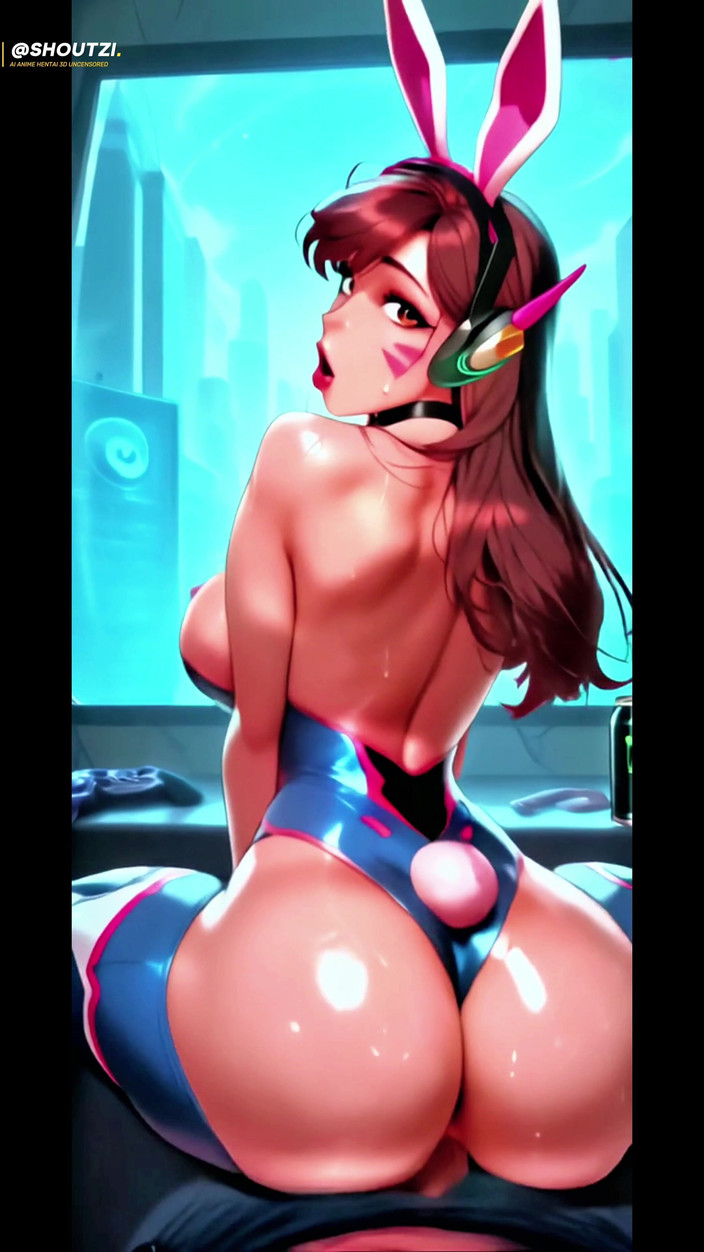 Shoutzi Anime Hentai3D Uncensored: D.va Explota De Placer En Ahegao, Goteando De Su Boca...