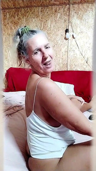 Hot Housewife Lukerya on a Large Bed