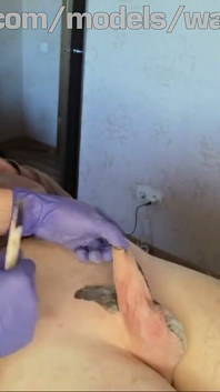 #205(2) Male Waxing. Smooth Penis and Scrotum