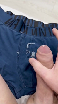 Close up Cum on Underwear