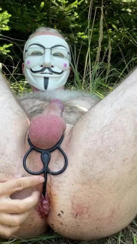 Outdoor Anal Play Wiht Toy and Dildo