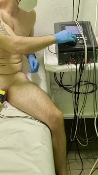 First Time Electro on Penis Stimulation and Masturbation with Cum in End
