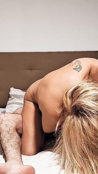 Biel Blondeliberal on the Balcony, on All Fours and Cumming in Her Mouth