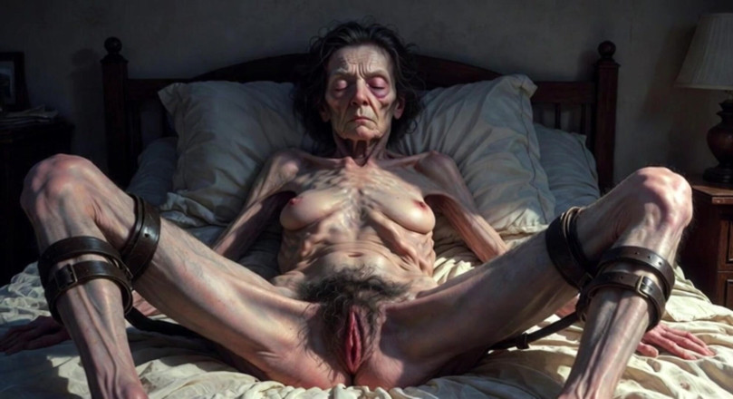 YOUR BEST FANTASY: 85anni nonna legata - grande figa pelosa aperta che implora per...