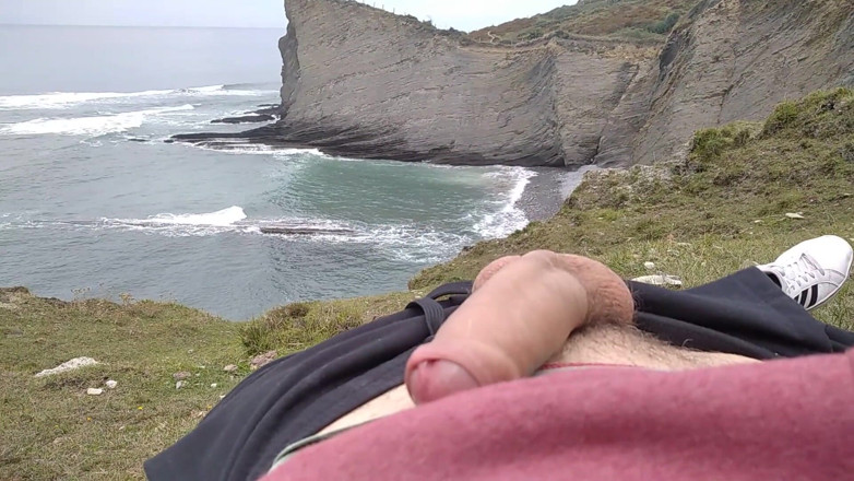 Elvissc: Big Beautiful Big Fat Cock Gets Handjob on the Beach...