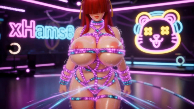 Stories&Anime: 3d shermie kof glowing shibari bondage - ngentot toket &amp; memeknya pakai...