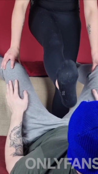 Ballbusting Trampling with Amateur Feet in Black Socks