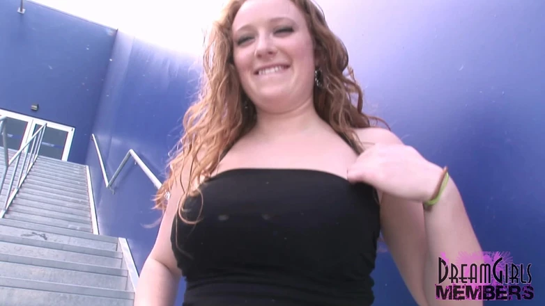 Dream Girls: Kelsey Flashes Her Big Natural Tits and Hot Pussy in...