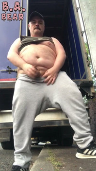 Fat Truck Driver Outdoor Wank
