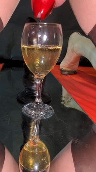 Sissy Slut Rides BBC, Pisses and Drinks