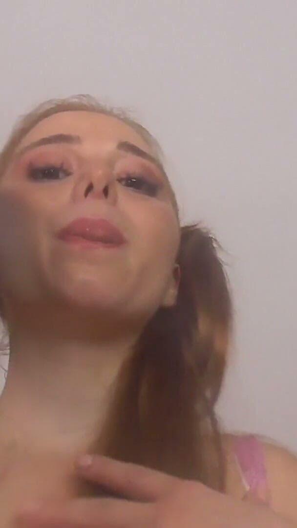 Solo Austria: Teen Dominatrix Spitting POV with Lolipop Tease!