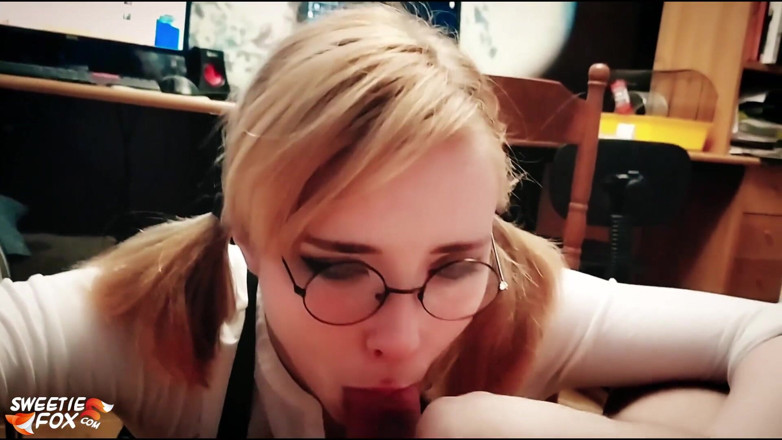 Sweetie Fox: Estudiante encantadora descuidada follada en la cara, enorme polla - corrida...