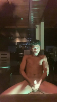 Lean Black Dude Play with His Huge Cock and Show off His Ass