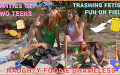 Sheryl X Sinclair: Trashy Piknik na poli. Dvě dívky bez kalhotek se baví