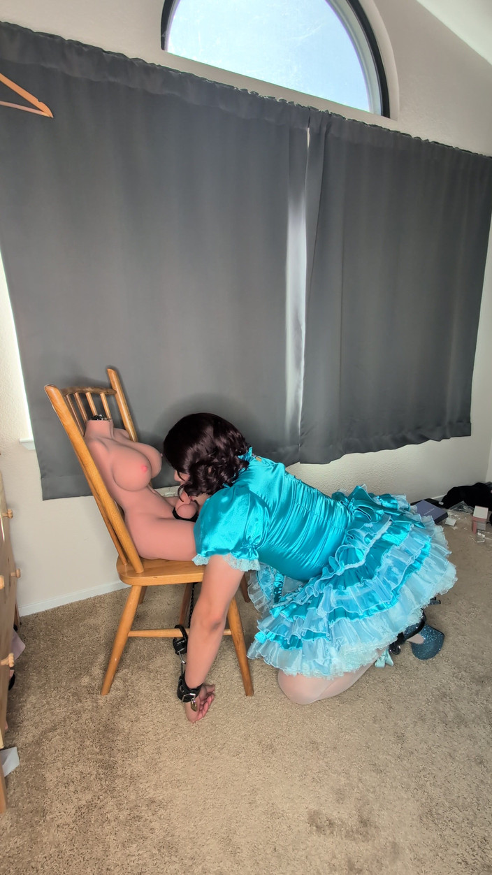 Sissy Candy: Sissy Maid Gets Her Collar Locked to Her Doll's Cock!