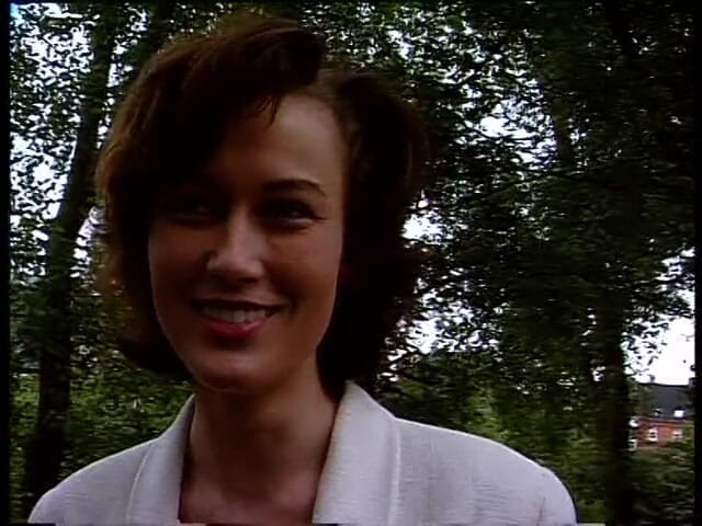 Lucky Cooch: Beautiful brunette chick at the outdoors interview
