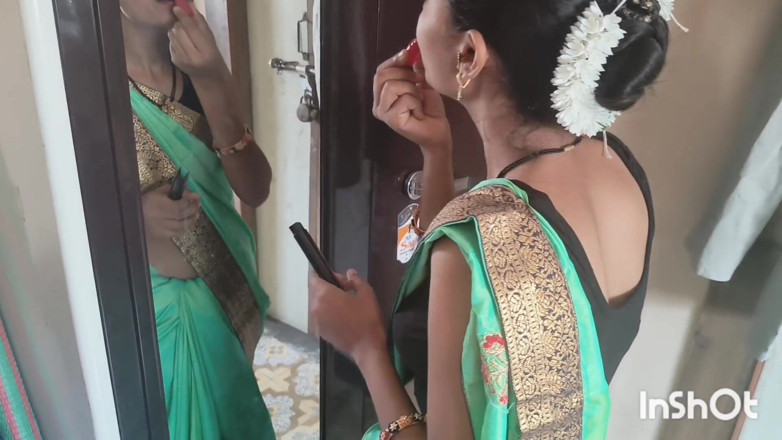 Desishycouple: Indiana esposa se preparando em saree verde parte 2