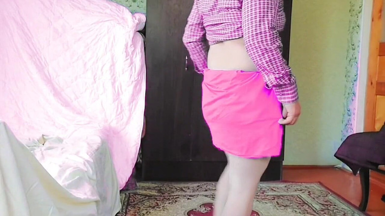Kitty_Cross: Vestido quente rabuda ladyboy crossdresser sissy solo trans trans modelo...