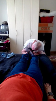 Sexy Nylon Feet of Grandma in the Afternoon