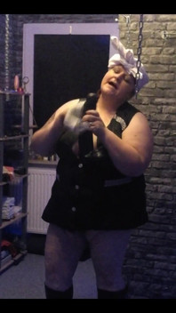 Sexy Housewife in a Lab Coat Cleans Intensively with Sexy Dildos